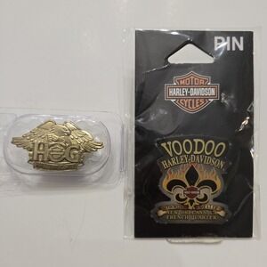 2 New Harley Davidson Pins HOG 2013 & Voodoo New‎ Orleans